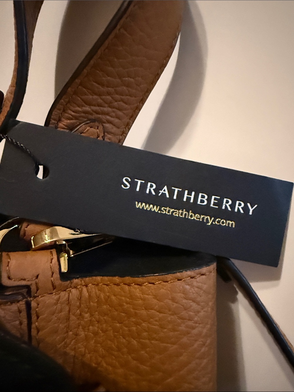 Strathberry Lana Osette Tan Leather Crossbody NWT - Picture 8 of 16